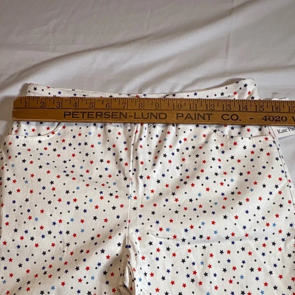 Kate Park Womens Star Print Shorts Red White Blue Patriotic Americana Size M NEW - Picture 4 of 6